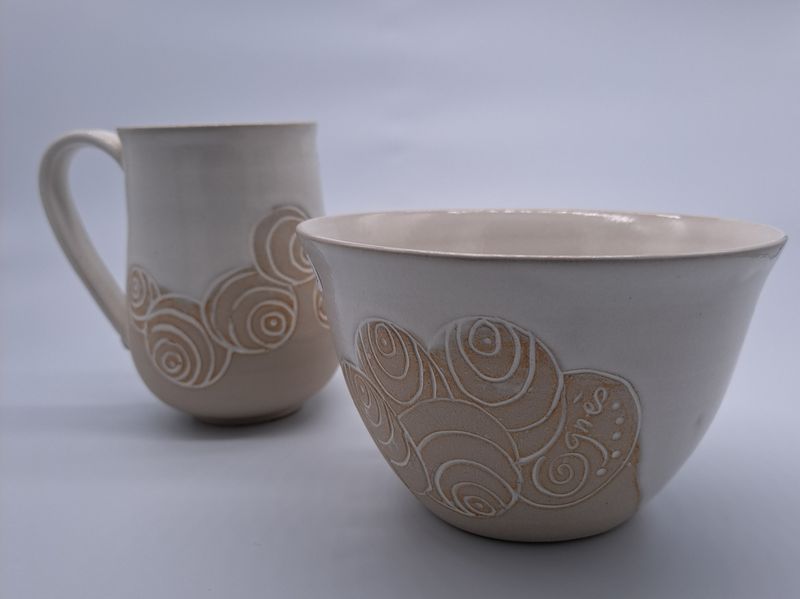 Collection Dentelle - cruche & bol